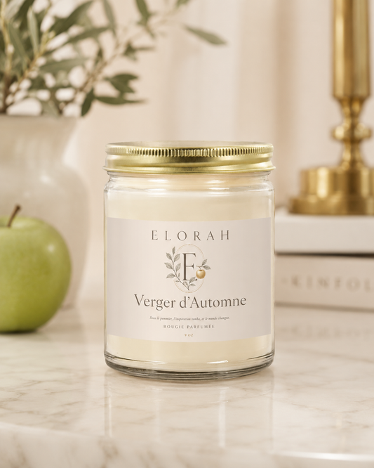 Verger d'Automne luxury apple harvest scented candle, crisp autumn fragrance - Elorah & Co